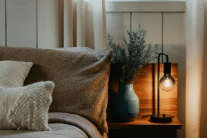 Bedroom nightstand with bedside lighting for smart furniture sourcing notes