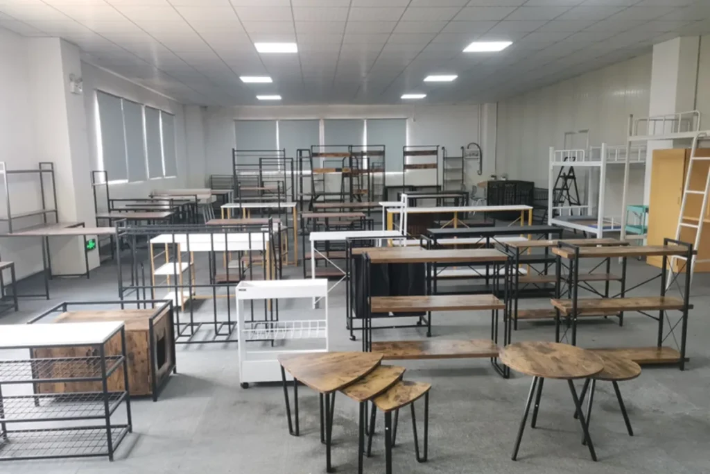 Furniture sample area used for reviewing product style and export program options