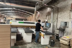 Furniture factory production line with panel machining equipment for buyer capability review