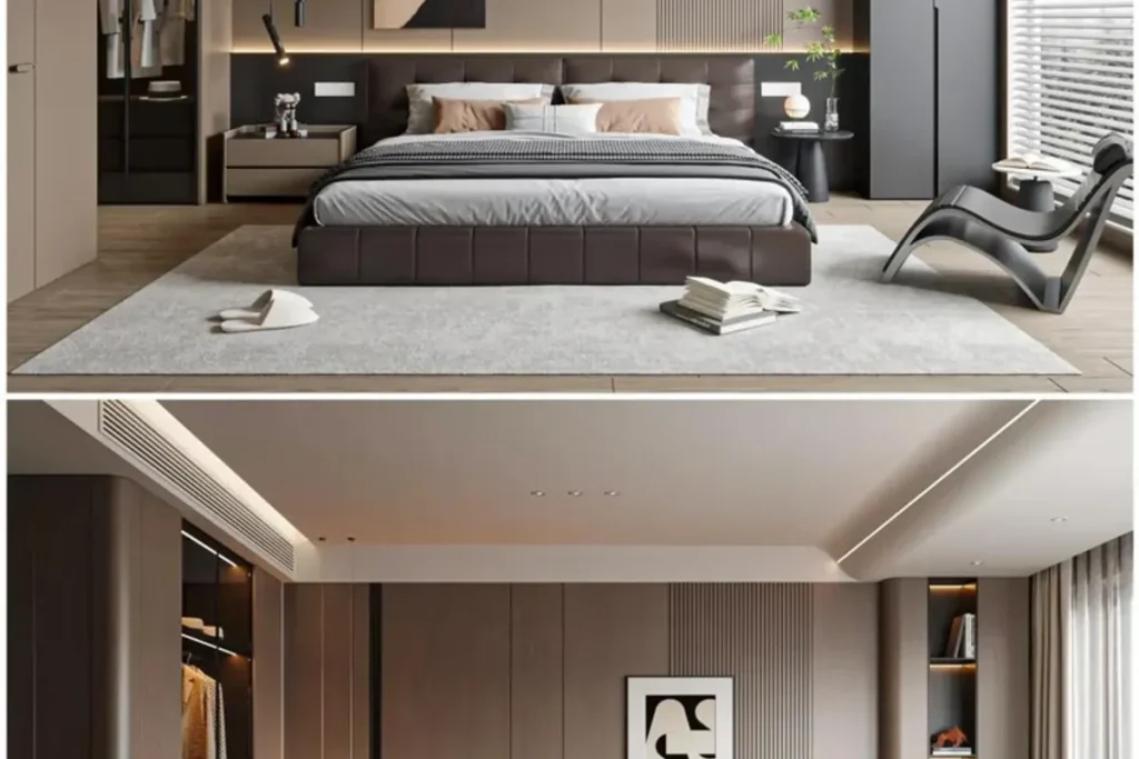 Bedroom collection scene used to review coordinated nightstand, bed, storage, color, and product range planning