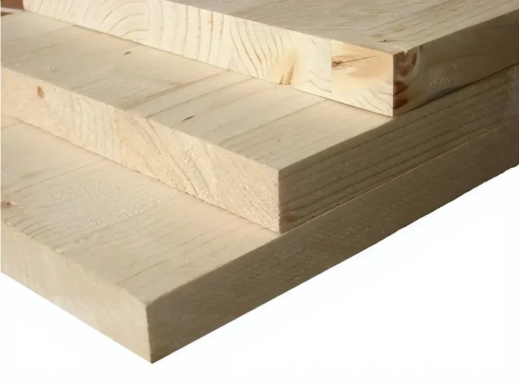 Raw wood boards shown in section to illustrate why visible material and construction details should be specified clearly